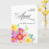 Prachtige bloemen voor tante op Moederdag Kaart (Gele Bloem)