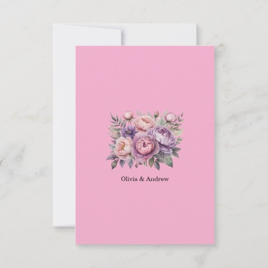 Prachtige bloemenbruiloft dank je wel kaart (Achterkant)