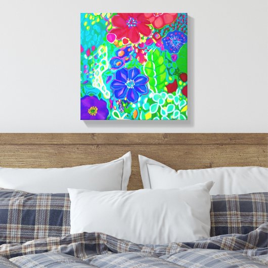 Prachtige bloemencanvas kunst canvas afdruk (Insitu (Slaapkamer))
