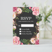Prachtige bloemendecoratie RSVP antwoordkaart (Staand voorkant)