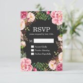 Prachtige bloemendecoratie RSVP-reactiekaart RSVP Kaartje (Staand voorkant)