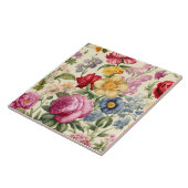 Prachtige bloemenkeramische Tegel. Tegeltje (Zijkant)