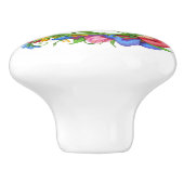 Prachtige bloemenkrans cirkel keramische knop (Zijkant)