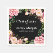 Prachtige Bloemenkrans Klasse van Graduation Party Servetten (Voorkant)