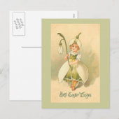 Prachtige Bloemenmeisje  Pasen Feestdagenkaart (Voorkant / Achterkant)