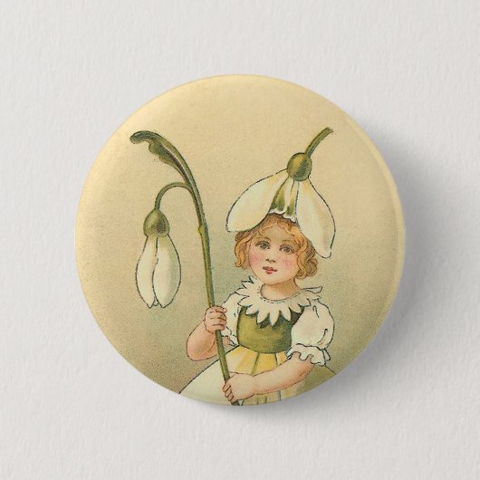 Prachtige Bloemenmeisje  Pasen Ronde Button 5,7 Cm (Voorkant)