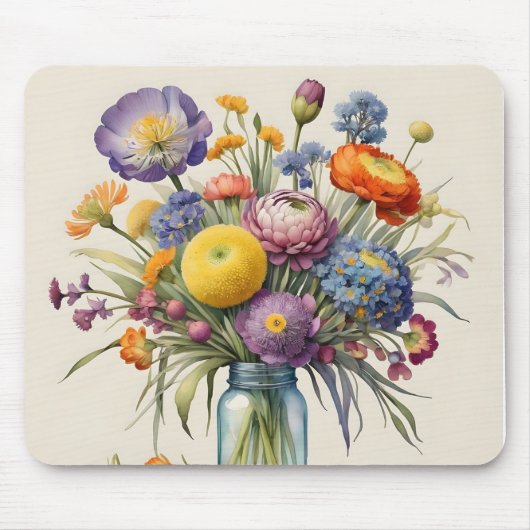 Prachtige bloemenmousepad muismat (Voorkant)