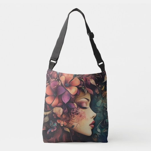 Prachtige bloemenontsnapping crossbody tas (Voorkant)