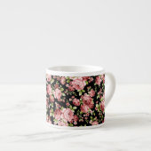 Prachtige bloemenpatroon Rozen met groen gebladert Espresso Kop (Voorkant rechts)