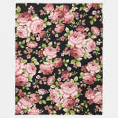 Prachtige bloemenpatroon Rozen met groen gebladert Fleece Deken (Voorkant)