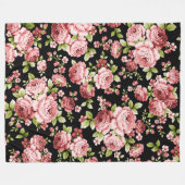 Prachtige bloemenpatroon Rozen met groen gebladert Fleece Deken (Voorkant (Horizontaal))