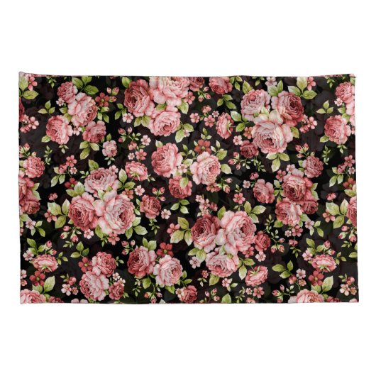 Prachtige bloemenpatroon Rozen met groen gebladert Kussensloop (Achterkant-Rechts)