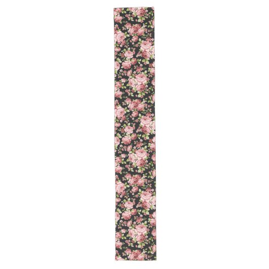 Prachtige bloemenpatroon Rozen met groen gebladert Lange Tafelloper (Voorkant)
