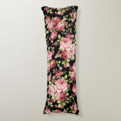 Prachtige bloemenpatroon Rozen met groen gebladert Lichaamskussen (Voorkant Verticaal)