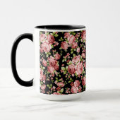 Prachtige bloemenpatroon Rozen met groen gebladert Mok (Links)