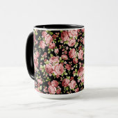 Prachtige bloemenpatroon Rozen met groen gebladert Mok (Voorkant links)