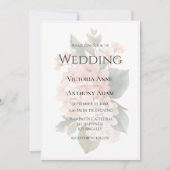 Prachtige Bloemenpioenen Elegante bruiloft Kaart (Voorkant)