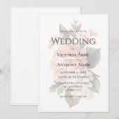 Prachtige Bloemenpioenen Elegante bruiloft Kaart (Voorkant / Achterkant)