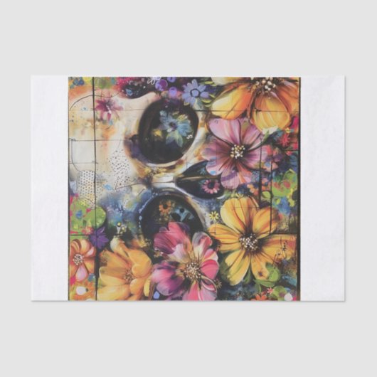 Prachtige bloemenschedel4 tissuepapier (Voorkant)