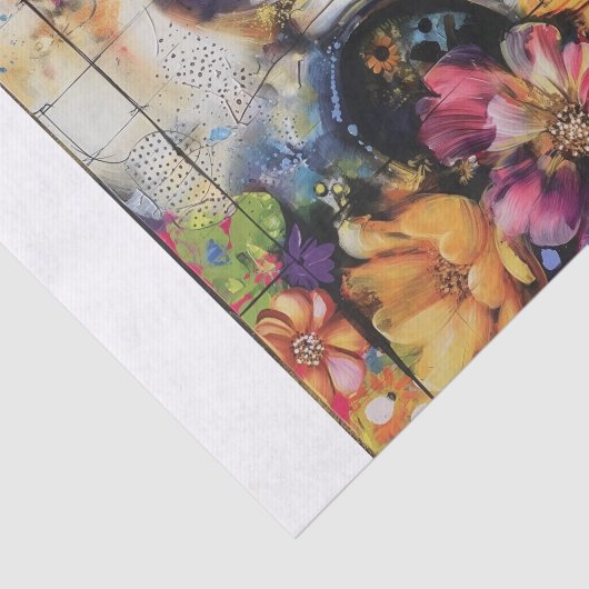 Prachtige bloemenschedel4 tissuepapier (Detail)