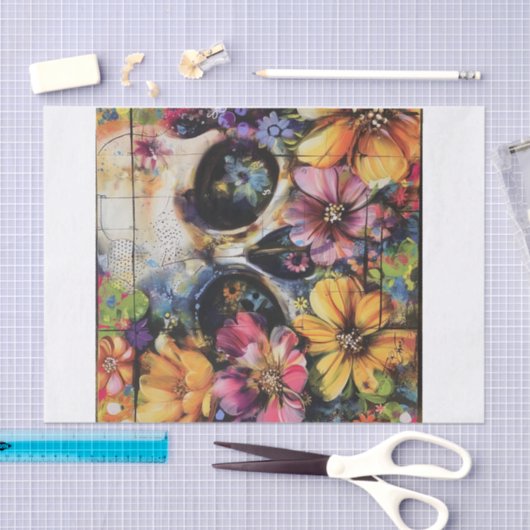 Prachtige bloemenschedel4 tissuepapier (Craft)