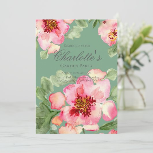 Prachtige bloementuin bruiloft feestelijke shower kaart (Staand voorkant)