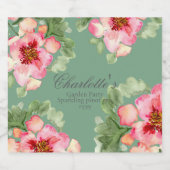 Prachtige bloementuinfeest bruidsuitnodiging sparkling wijnetiket (Enkel label)