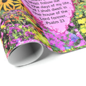 PRACHTIGE BLOEMIGE PSALM 23 ONTWERP CADEAUPAPIER (Rol Hoek)