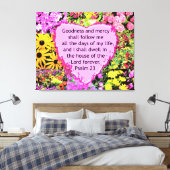 PRACHTIGE BLOEMIGE PSALM 23 ONTWERP CANVAS AFDRUK (Insitu (Slaapkamer))