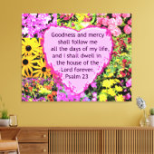 PRACHTIGE BLOEMIGE PSALM 23 ONTWERP CANVAS AFDRUK (Insitu (Woonkamer))