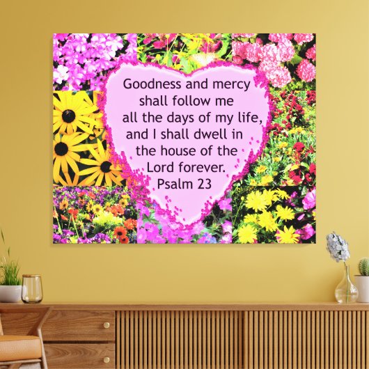 PRACHTIGE BLOEMIGE PSALM 23 ONTWERP CANVAS AFDRUK (Insitu (Woonkamer))