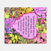 PRACHTIGE BLOEMIGE PSALM 23 ONTWERP FLEECE DEKEN (Voorkant (Horizontaal))