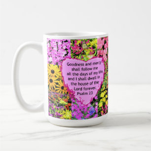 PRACHTIGE BLOEMIGE PSALM 23 ONTWERP KOFFIEMOK