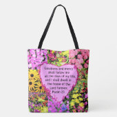 PRACHTIGE BLOEMIGE PSALM 23 ONTWERP TOTE BAG (Achterkant)
