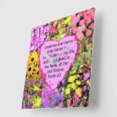 PRACHTIGE BLOEMIGE PSALM 23 ONTWERP VIERKANTE KLOK (Hoek)