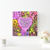 PRACHTIGE BLOEMIGE PSALM 23 ONTWERP VIERKANTE KLOK (Huis)