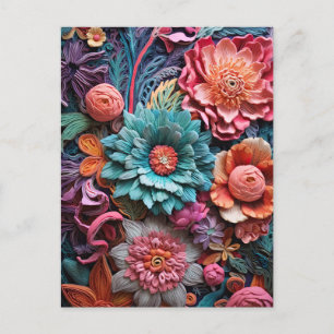 Prachtige bloemige Victoriaans elegante bloemen Briefkaart
