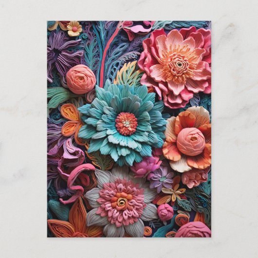 Prachtige bloemige Victoriaans elegante bloemen Briefkaart (Voorkant)