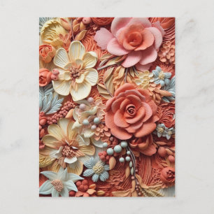 Prachtige bloemige Victoriaans elegante bloemen Briefkaart