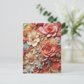 Prachtige bloemige Victoriaans elegante  bloemen Briefkaart (Staand voorkant)