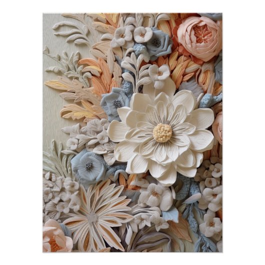 Prachtige bloemige Victoriaans elegante bloemen Perfect Poster (Voorkant)