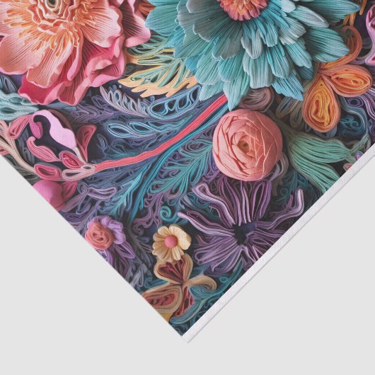 Prachtige bloemige Victoriaans elegante  bloemen Tissuepapier (Detail)