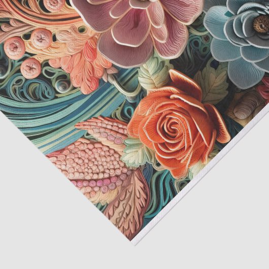 Prachtige bloemige Victoriaans elegante  bloemen Tissuepapier (Detail)