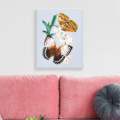 Prachtige bloemige vlinder illustratie canvas afdruk (Insitu (Woonkamer))