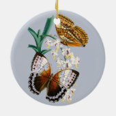 Prachtige  bloemige vlinder illustratie keramisch ornament (Achterkant)