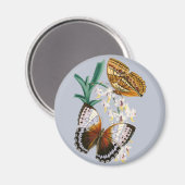 Prachtige  bloemige vlinder illustratie magneet (Voorkant / Achterkant)