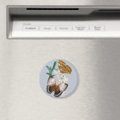 Prachtige  bloemige vlinder illustratie magneet (Insitu (Vaatwasser))