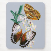 Prachtige  bloemige vlinder illustratie muismat (Voorkant)