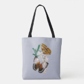 Prachtige bloemige vlinder illustratie tote bag (Achterkant)