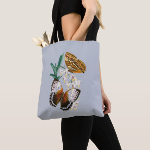 Prachtige  bloemige vlinder illustratie tote bag